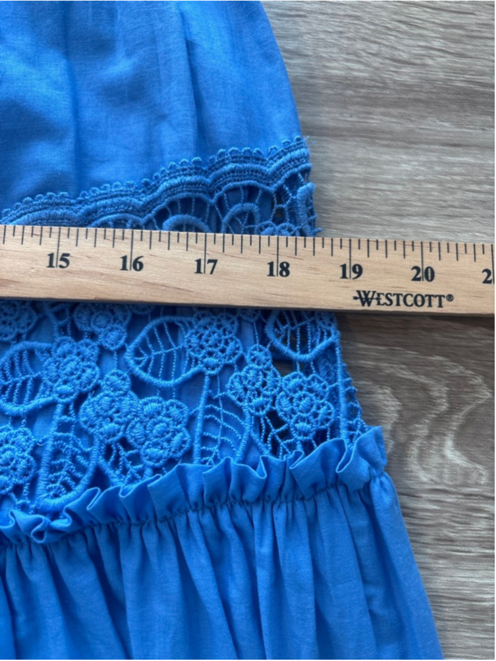 Twinset Milano Long Flounced Dress with Macrame Lace Womens Size Small Boho - Picture 11 of 14